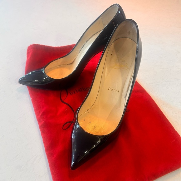 Christian Louboutin black patent women's heels size
